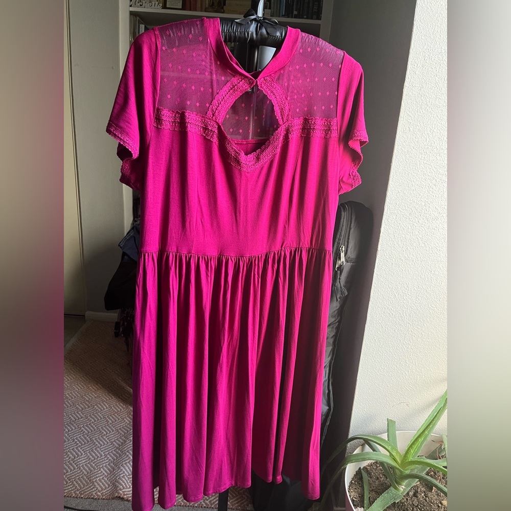 Torrid dot mesh inset skater dress size 2